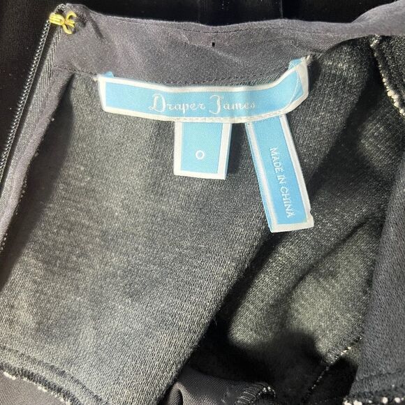 Draper James Black Velvet and Cream Lace Short Sleeve Dress Size 0 - Picture 3 of 3